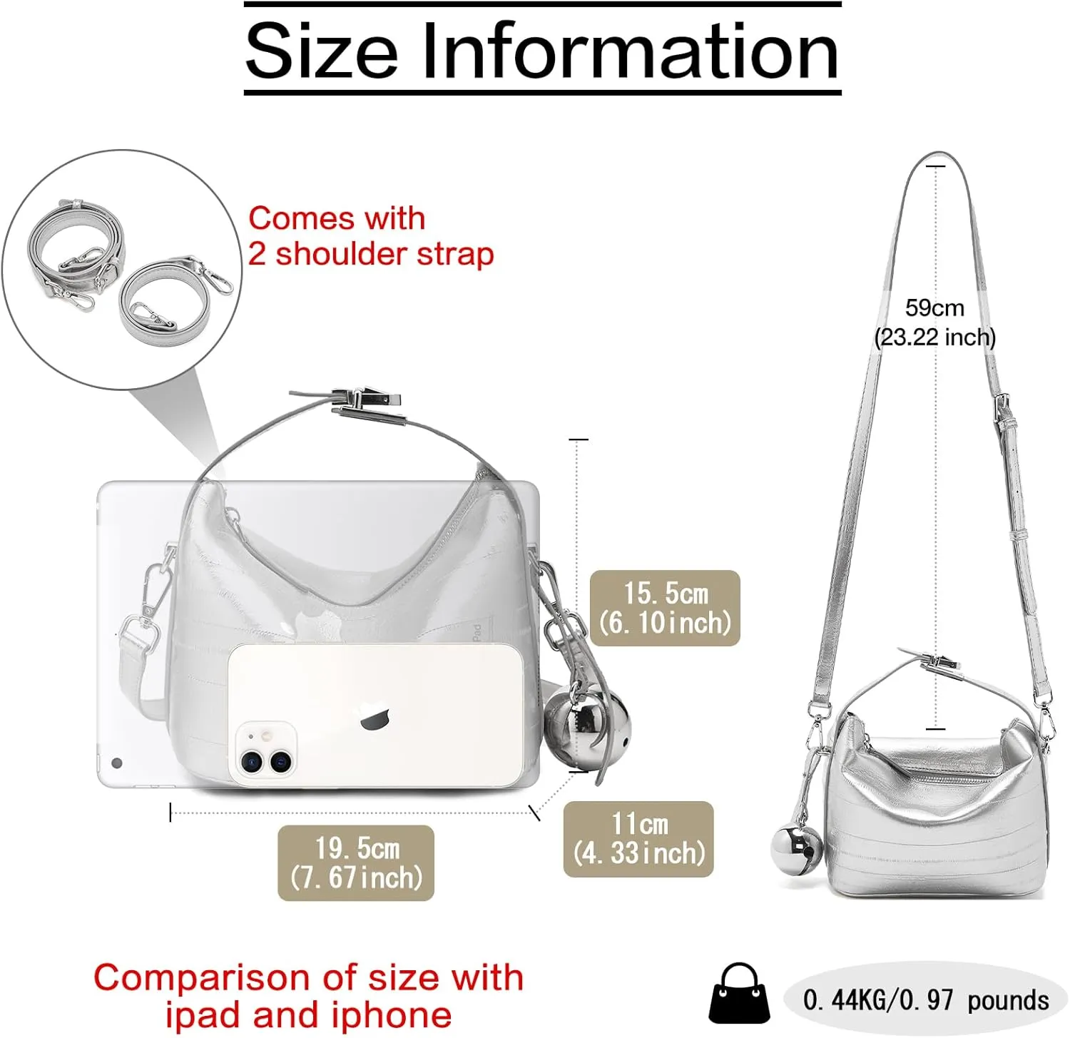FOXLOVER Cowhide Leather Crossbody Bags for Women Small Adjustable Chain Strap Stylish Trendy Purse