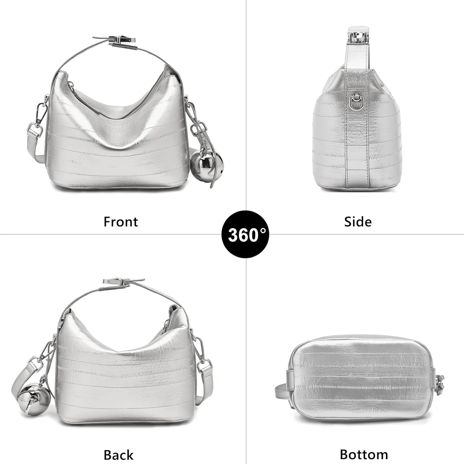 FOXLOVER Cowhide Leather Crossbody Bags for Women Small Adjustable Chain Strap Stylish Trendy Purse