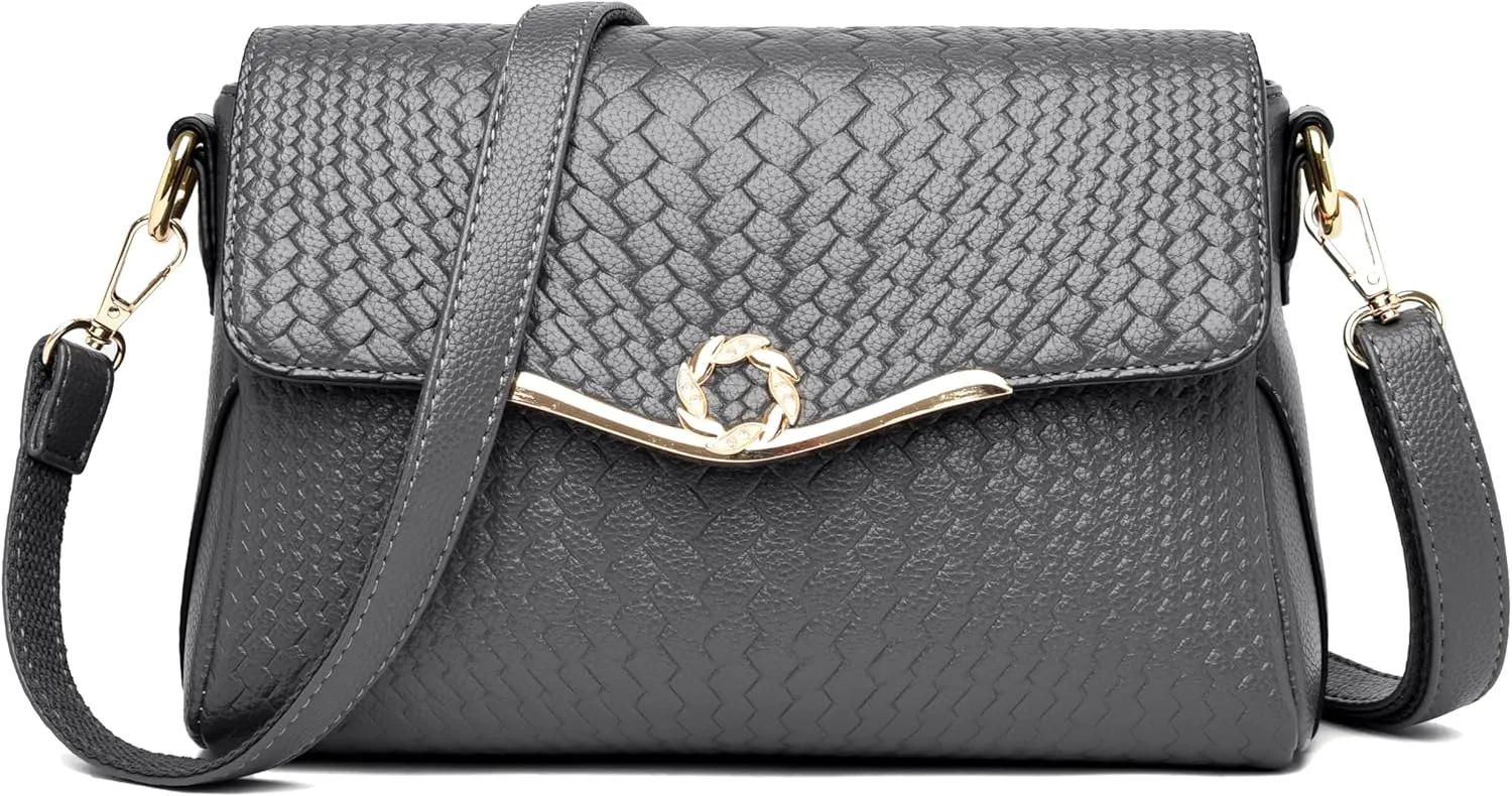 FSD. WG Crossbody Bags for Women Leather Ladies Shoulder Purses with Chain Strap Stylish Clutch Purse