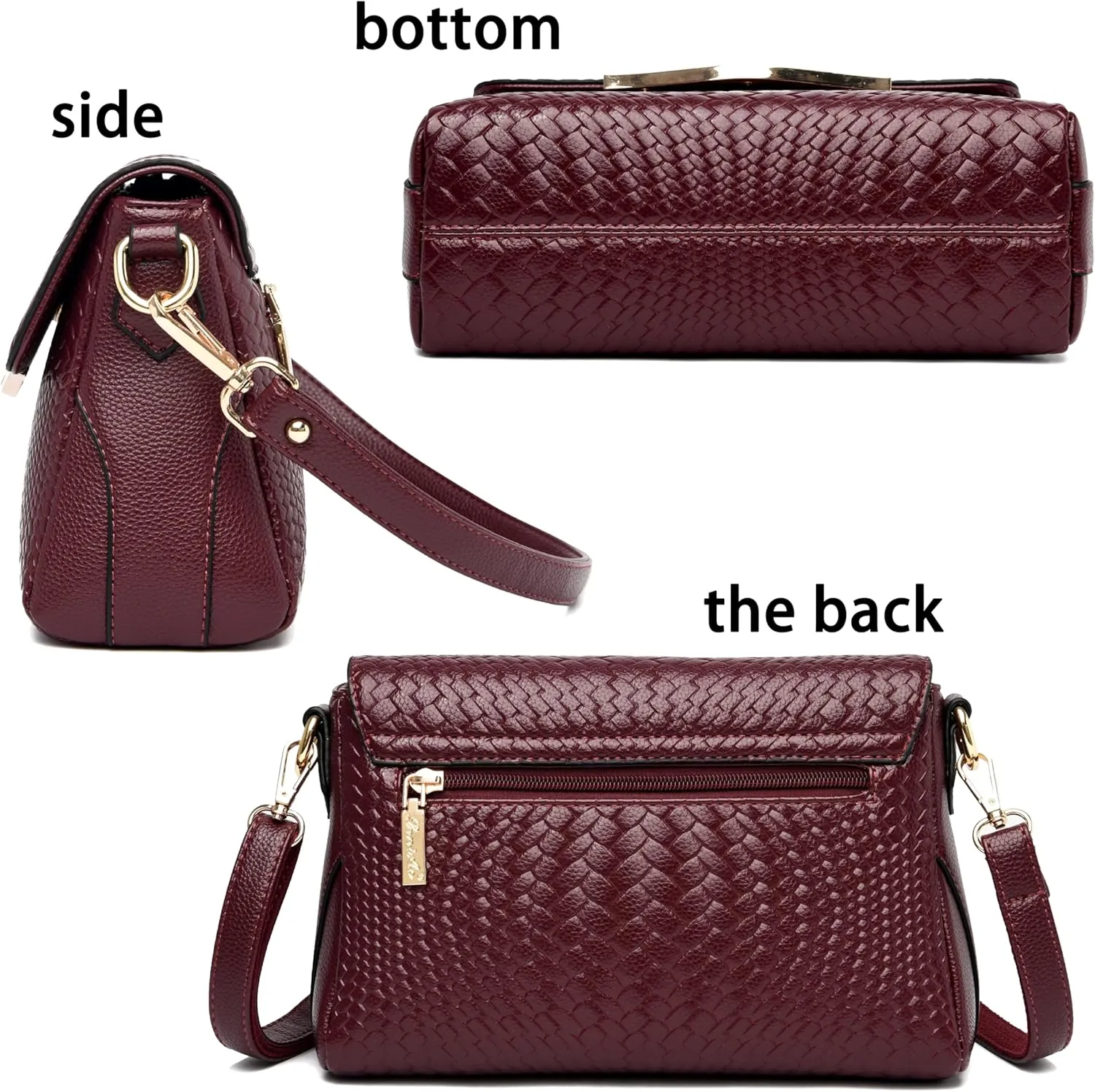 FSD. WG Crossbody Bags for Women Leather Ladies Shoulder Purses with Chain Strap Stylish Clutch Purse