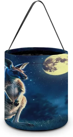 Funny Kangarooes Moon Halloween Candy Bag Candy Tote Bucket Gift Bags Party Supplies for Women Men