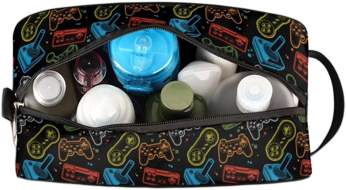 Game Controller Travel Toiletry Bag for Boys Teens, Waterproof Hanging Dopp Kit for Men, Shaving Bag with Large Capacity for Travel,Sports Shower