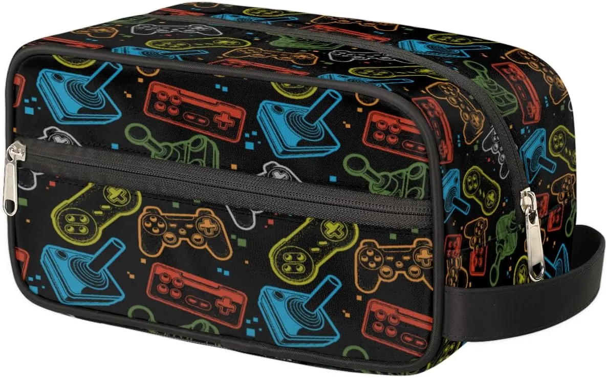 Game Controller Travel Toiletry Bag for Boys Teens, Waterproof Hanging Dopp Kit for Men, Shaving Bag with Large Capacity for Travel,Sports Shower