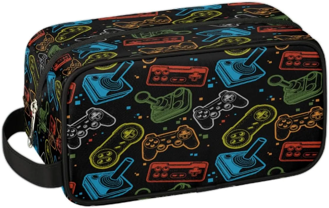 Game Controller Travel Toiletry Bag for Boys Teens, Waterproof Hanging Dopp Kit for Men, Shaving Bag with Large Capacity for Travel,Sports Shower