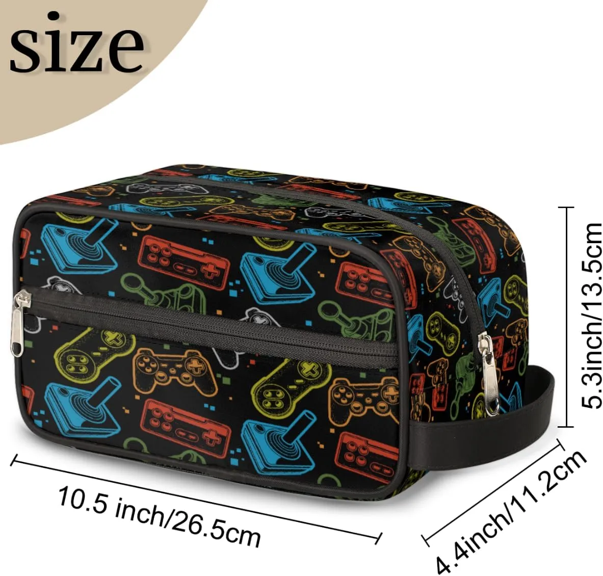 Game Controller Travel Toiletry Bag for Boys Teens, Waterproof Hanging Dopp Kit for Men, Shaving Bag with Large Capacity for Travel,Sports Shower