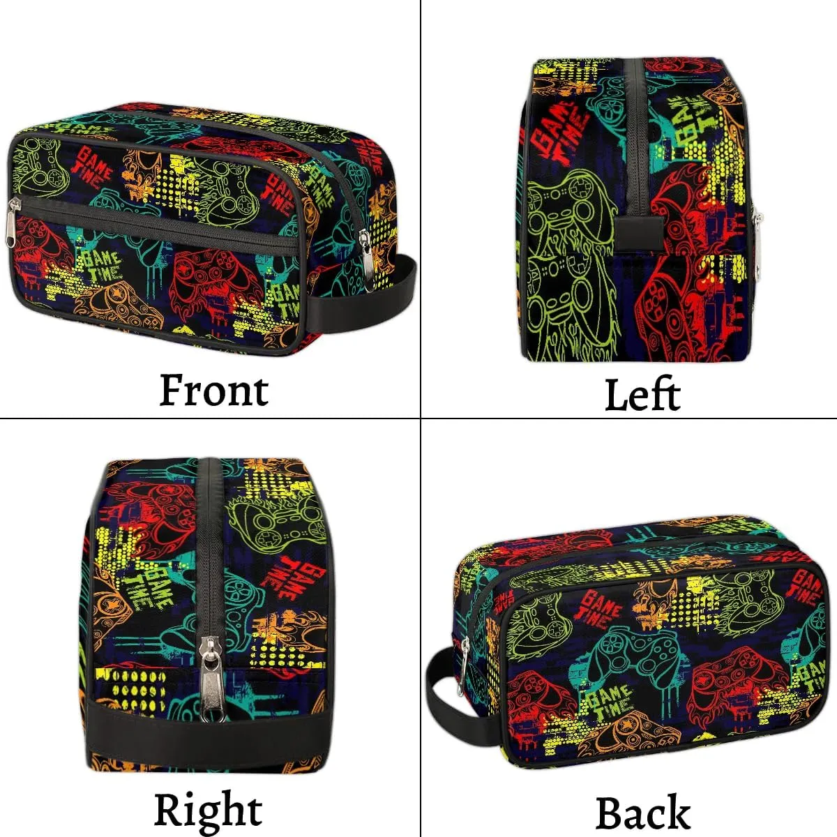 Game Joysticks Boys Travel Toiletry Bag, Kids Waterproof Hanging Dopp Kit, Wash Bag with Large Capacity for Travel, Sports, Shower
