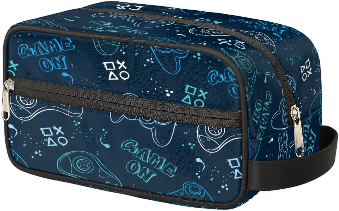 Game Joysticks Travel Toiletry Bag for Boys Men, Waterproof Hanging Dopp Kit for Teens Kids, Shaving Bag with Large Capacity for Travel, Sports, Shower