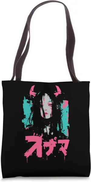 Goth Grunge Demon Anime Girl Waifu Horror Alt Aesthetic Tote Bag