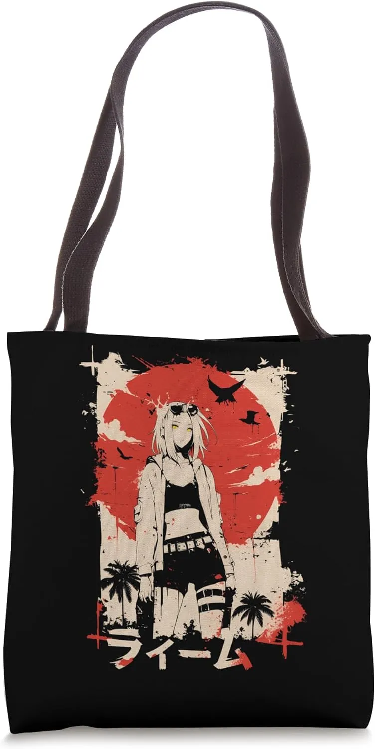 Goth Grunge Demon Anime Girl Waifu Horror Alt Aesthetic Tote Bag