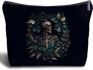Goth Makeup Bag for Women - Goth Gifts, Vintage Skull Women's Zippered Bag, Witchy Gifts for Women, Skull Makeup Bag, Gothic Witch Cosmetic Bags for Purse