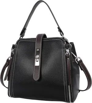 HESHE Leather Purses and Handbags Shoulder Bags Satchel Purses Ladies Pocketbook Bag Designer Crossbody Bags