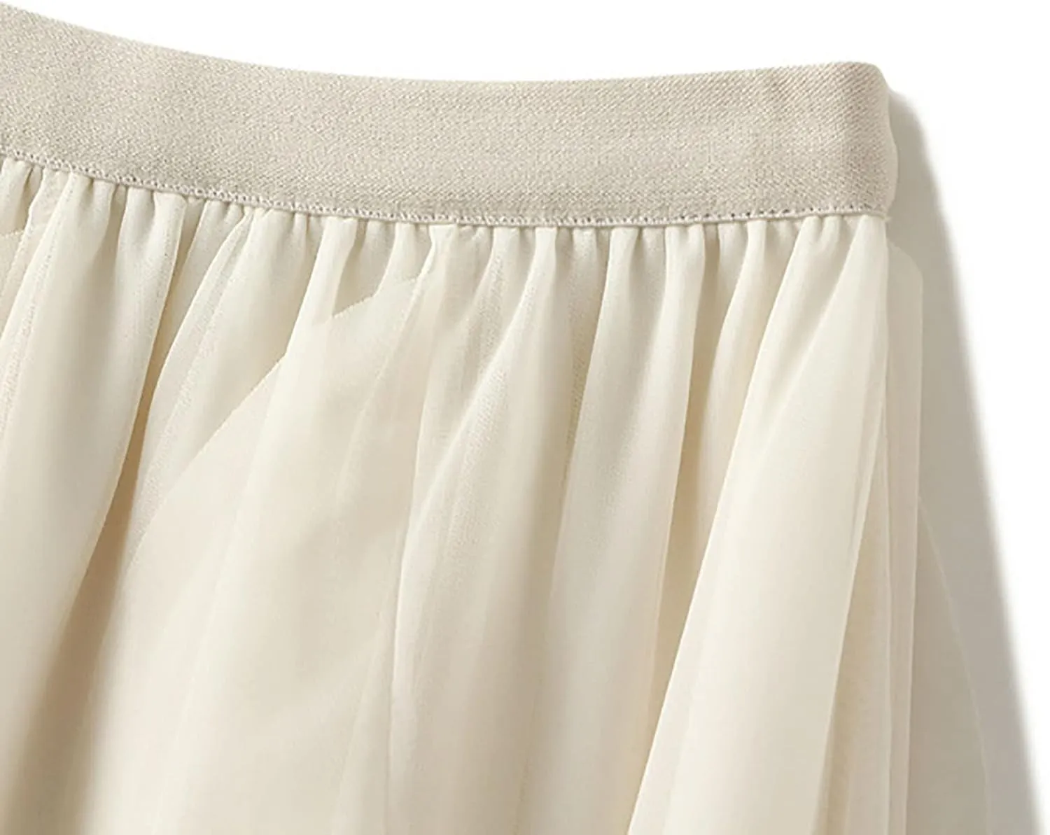 HGps8w Women Mesh Midi Skirt Multilayer Irregular Ruffled High Waist Lace Ballet Prom Party Tulle Tutu A-line Skirts