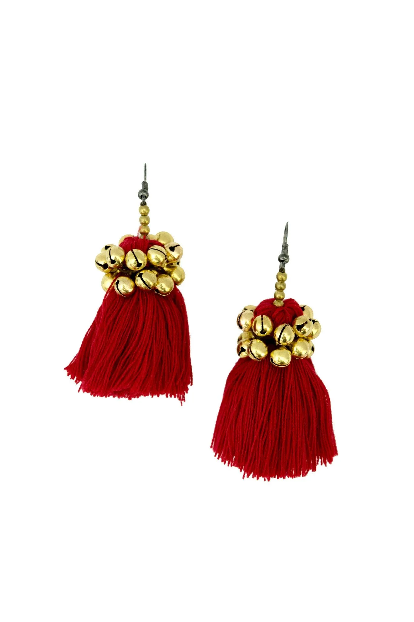 Hill Tribe Earring with Pom pom handmade