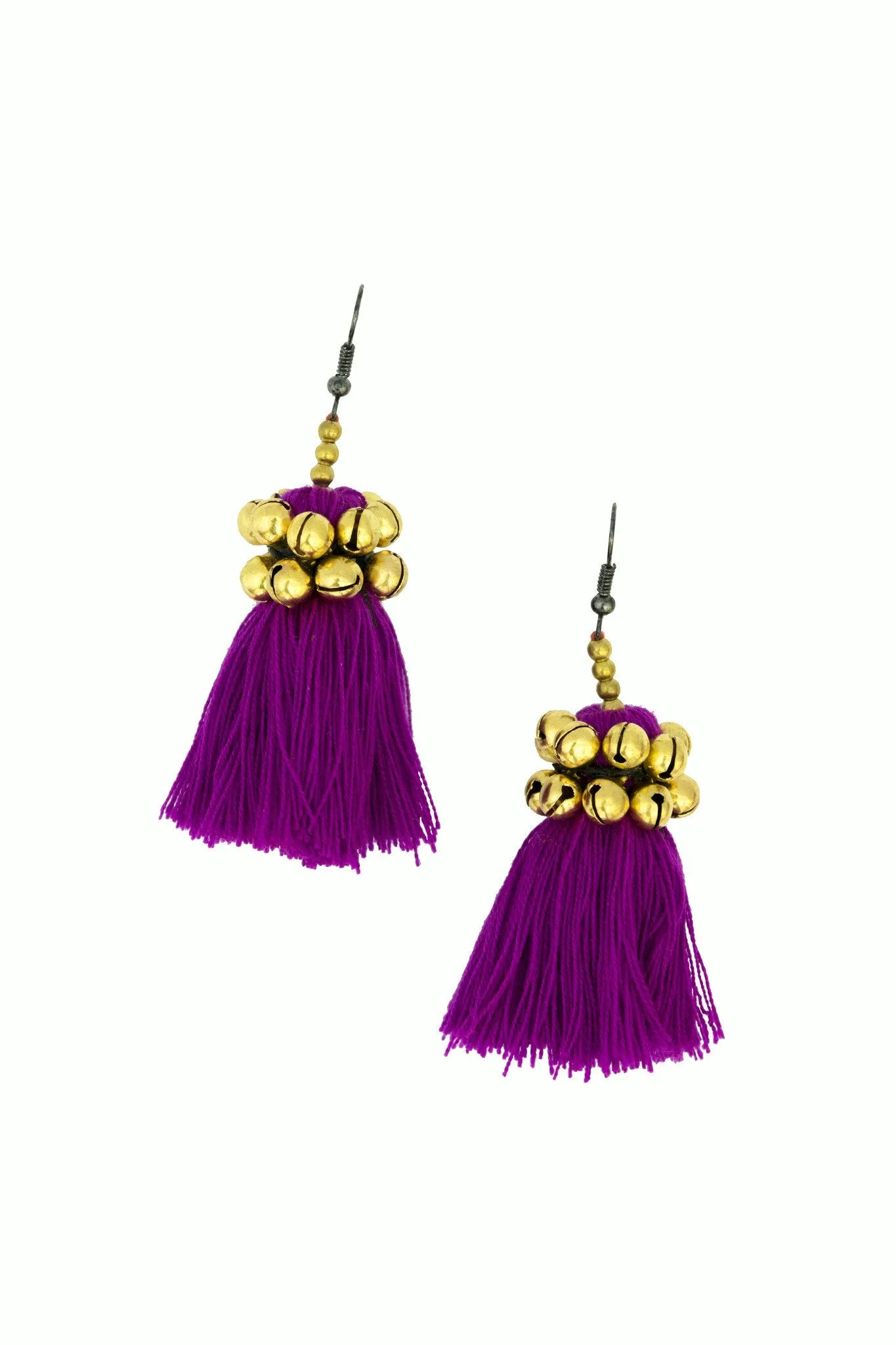 Hill Tribe Earring with Pom pom handmade