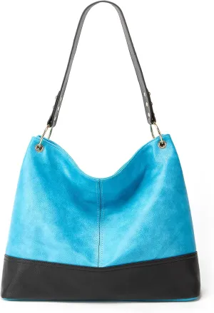 Hobo Bag for Women Leather Top Handle Shoulder Bags Large Purses and Handbags with Cute Pendant (Black)