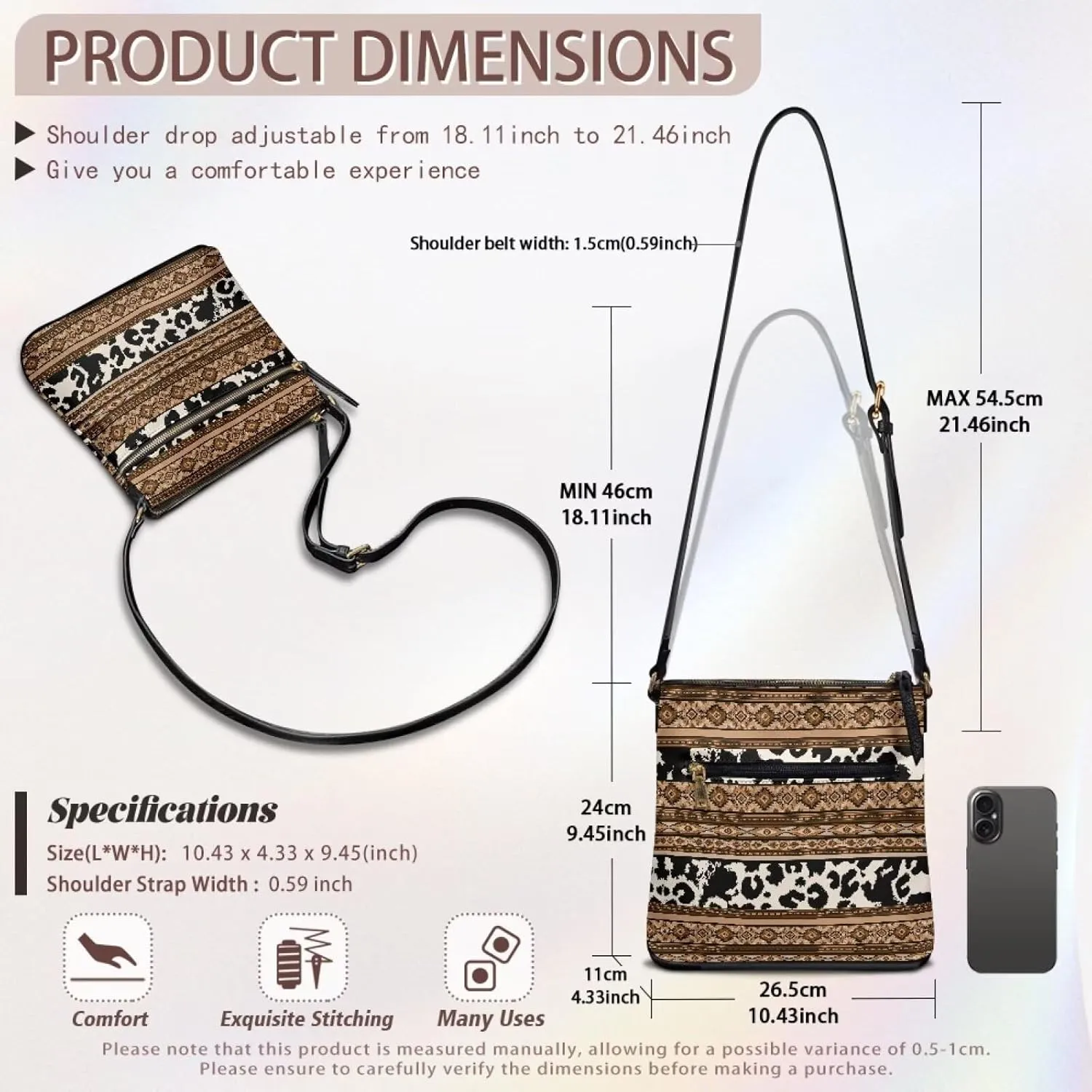 HUGS IDEA Crossbody Shoulder Handbags Crossbody Purse Large Size Sling Bags Leather Tote Hand Bags