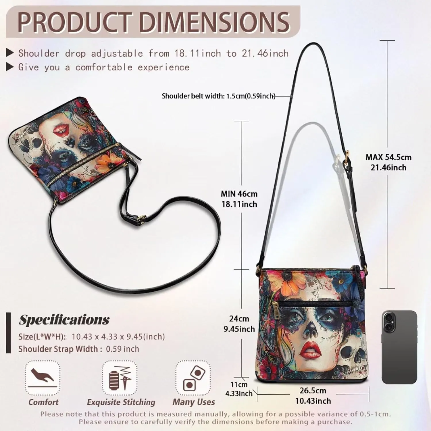 HUGS IDEA Crossbody Shoulder Handbags Crossbody Purse Large Size Sling Bags Leather Tote Hand Bags