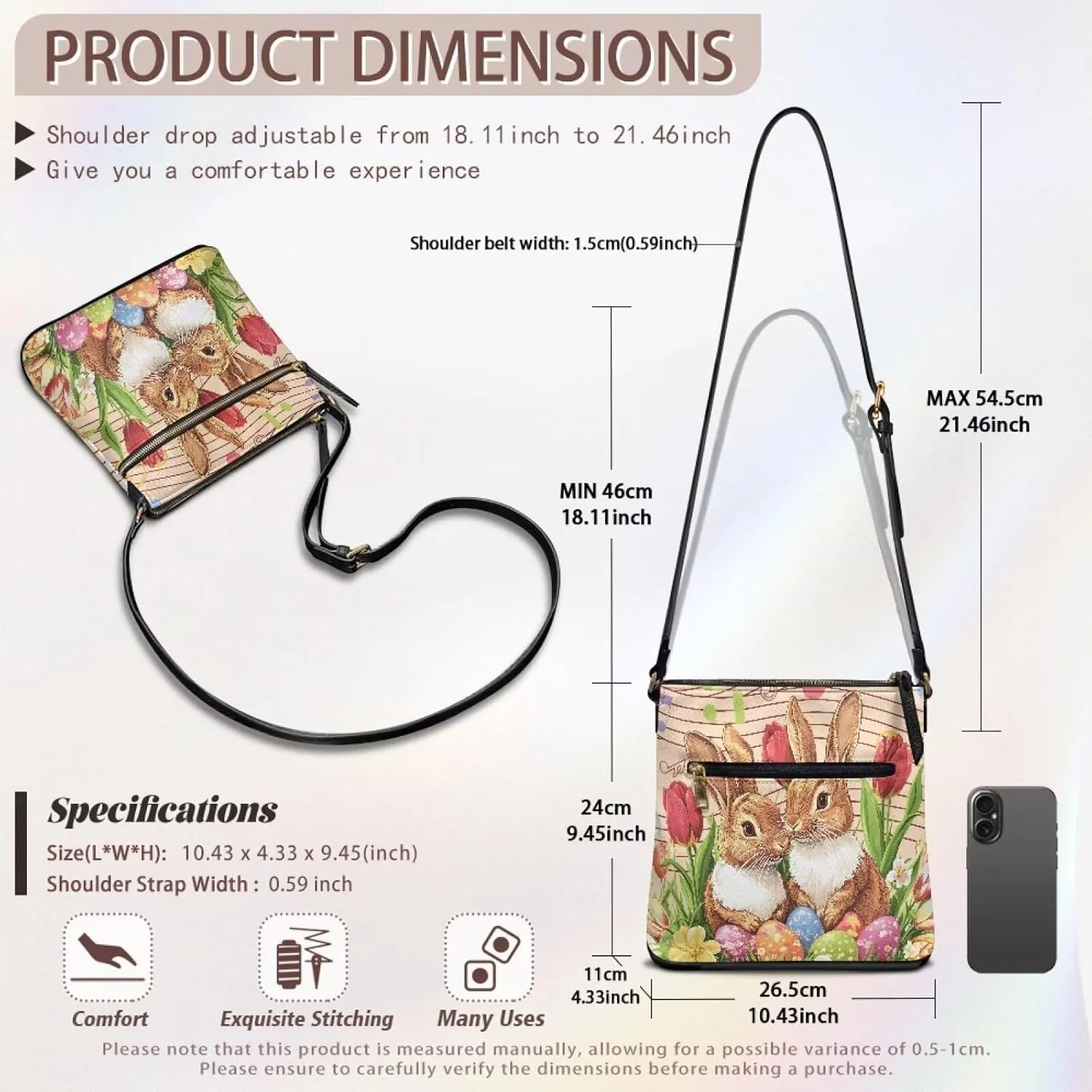 HUGS IDEA Crossbody Shoulder Handbags Crossbody Purse Large Size Sling Bags Leather Tote Hand Bags