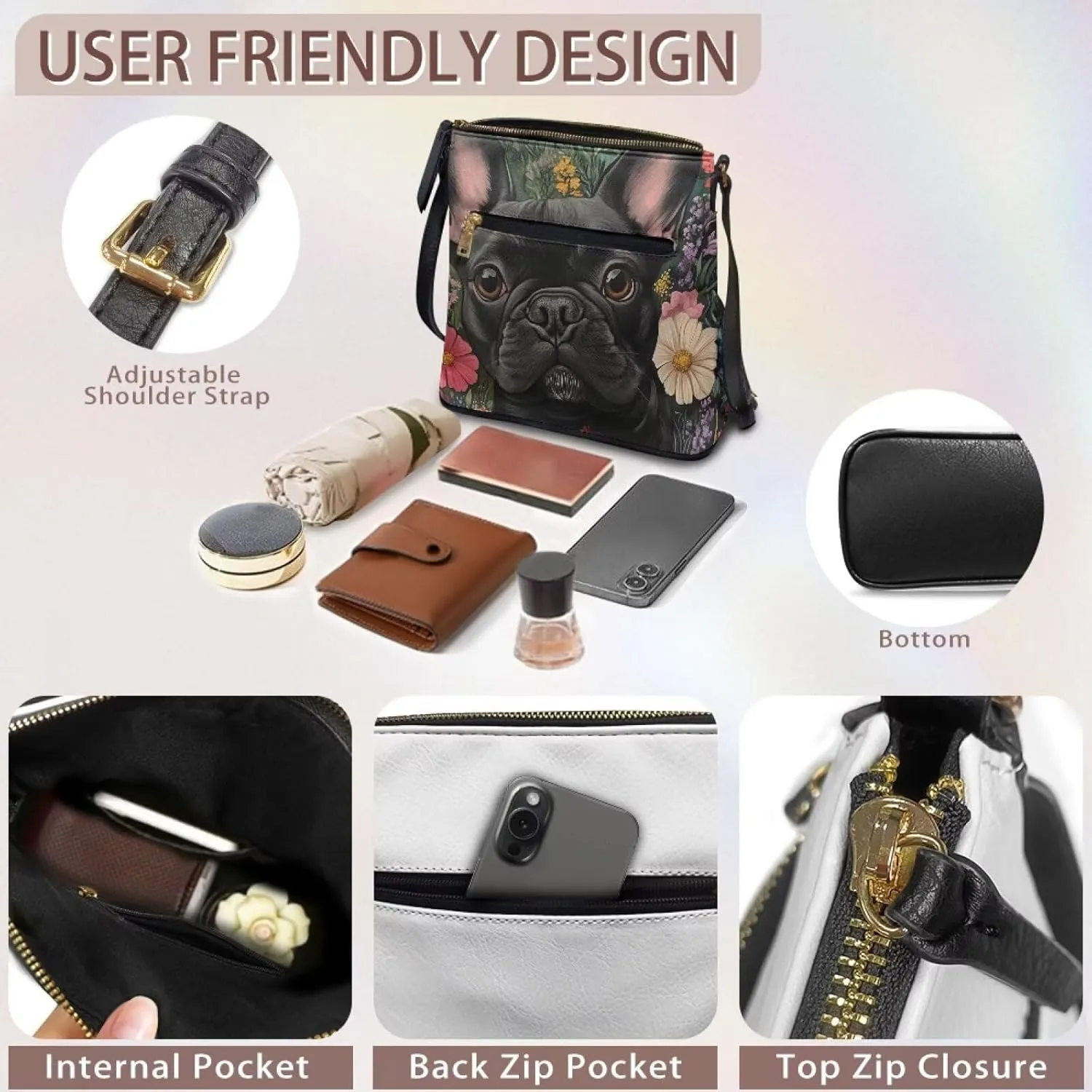HUGS IDEA Crossbody Shoulder Handbags Crossbody Purse Large Size Sling Bags Leather Tote Hand Bags