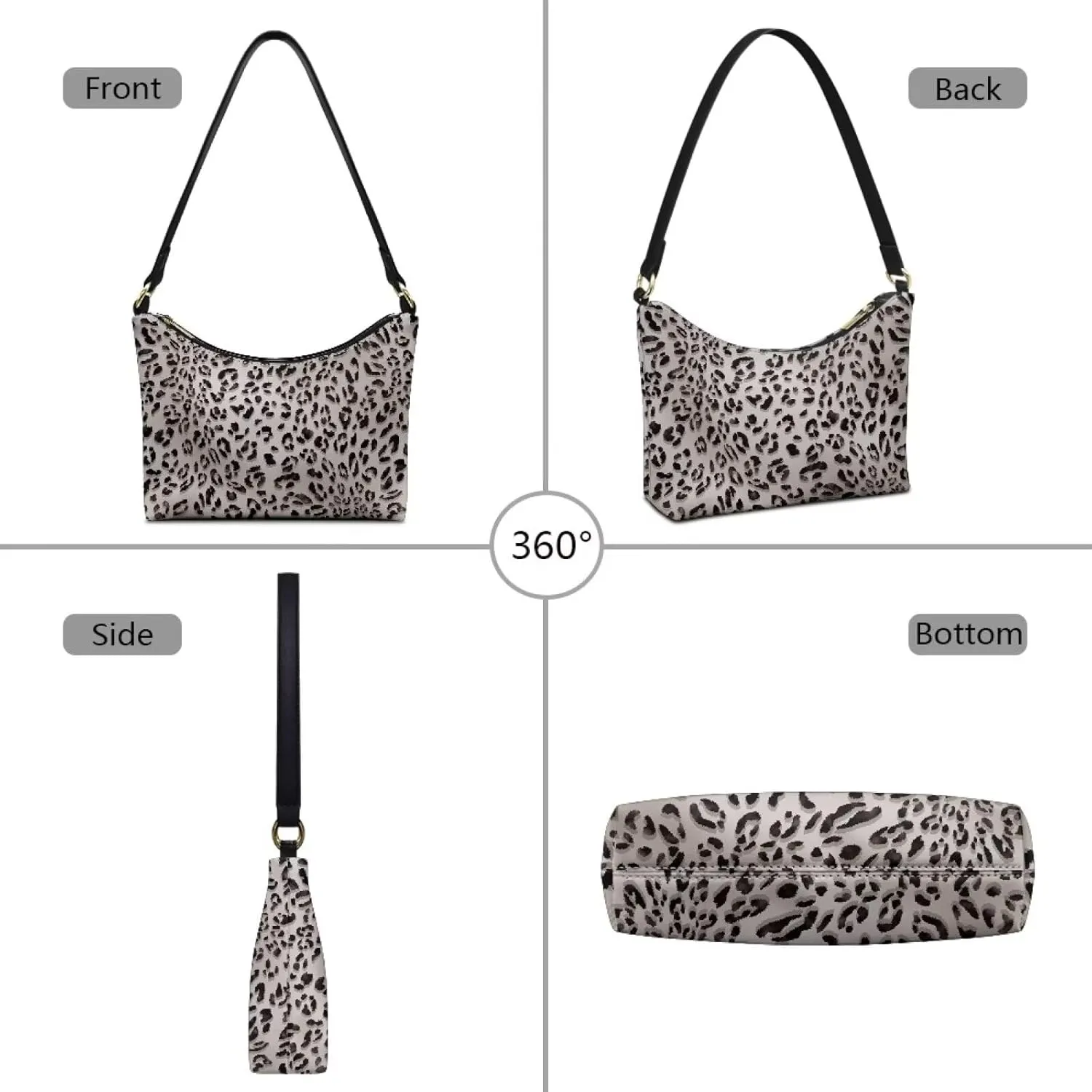 HUGS IDEA Leopard Print Clutch Handbag Fashion Shoulder Purse for Lady Tote Bag Underarm Purse for Work