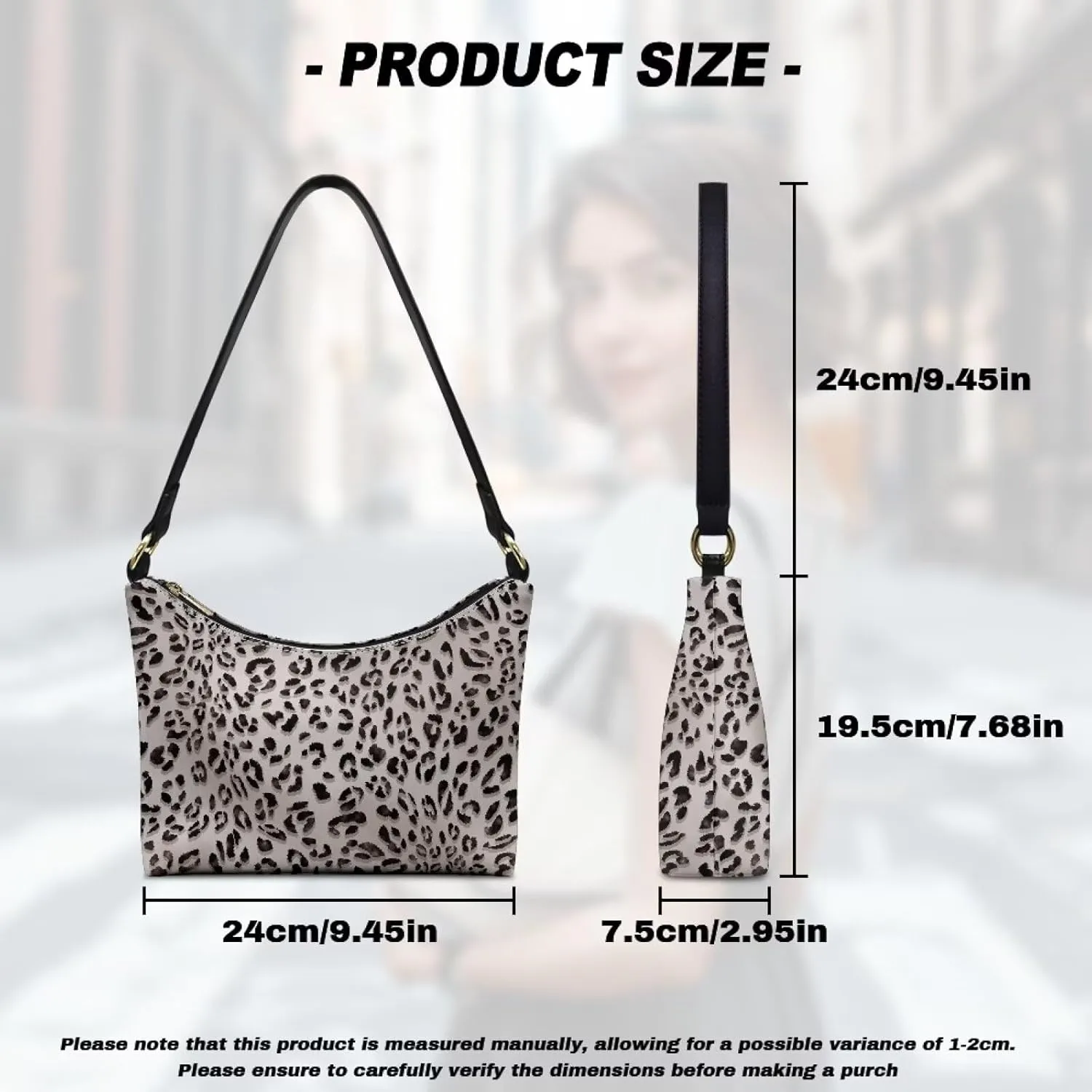 HUGS IDEA Leopard Print Clutch Handbag Fashion Shoulder Purse for Lady Tote Bag Underarm Purse for Work
