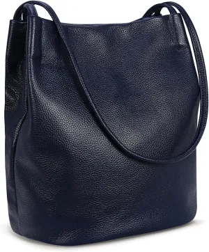 Iswee Genuine Leather Shoulder Bag Hobo Purses for Women Tote Purse Everyday Bag Stylish Ladies Handbags