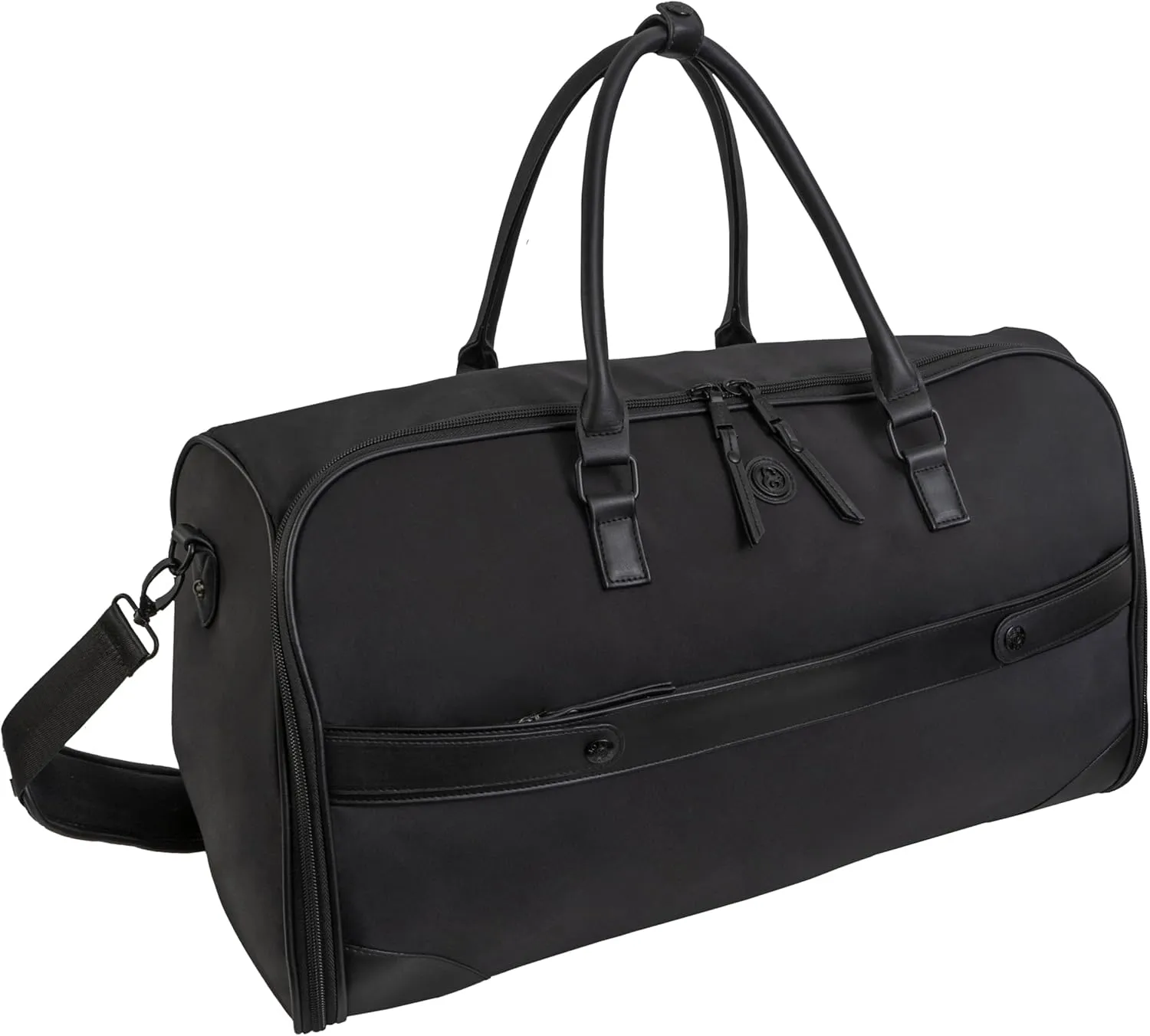 Joan & David 22 Inch Sport Nylon Convertible Duffle Garment Travel Bag (Black)