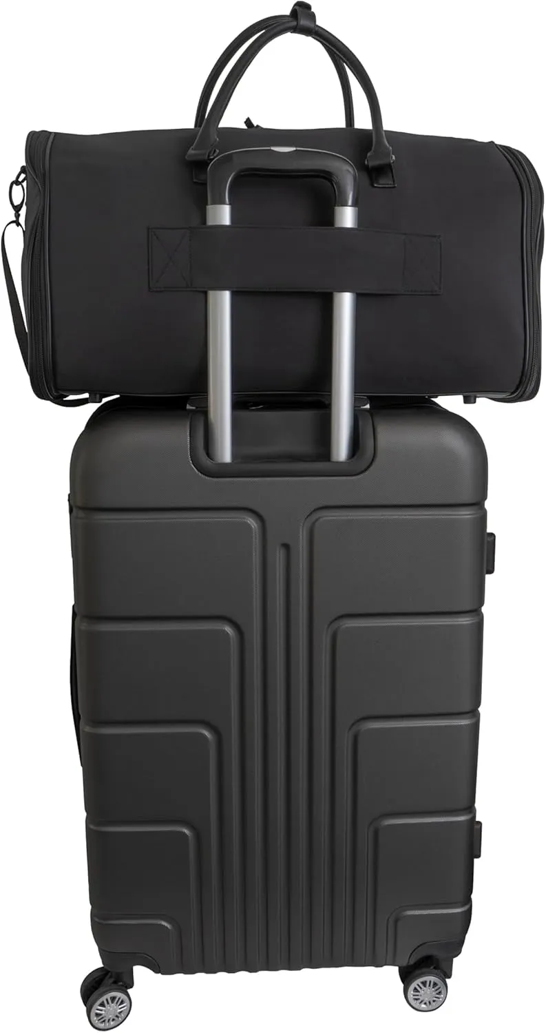 Joan & David 22 Inch Sport Nylon Convertible Duffle Garment Travel Bag (Black)