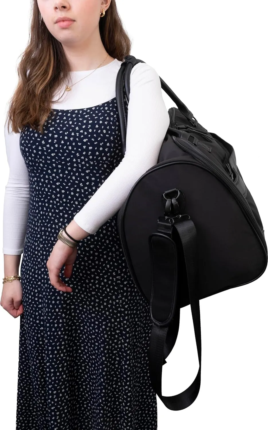 Joan & David 22 Inch Sport Nylon Convertible Duffle Garment Travel Bag (Black)