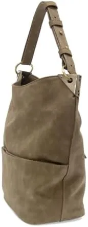 Joy Susan Women's Fashion Purse Darcy Zip Front Pocket Bucket Bag