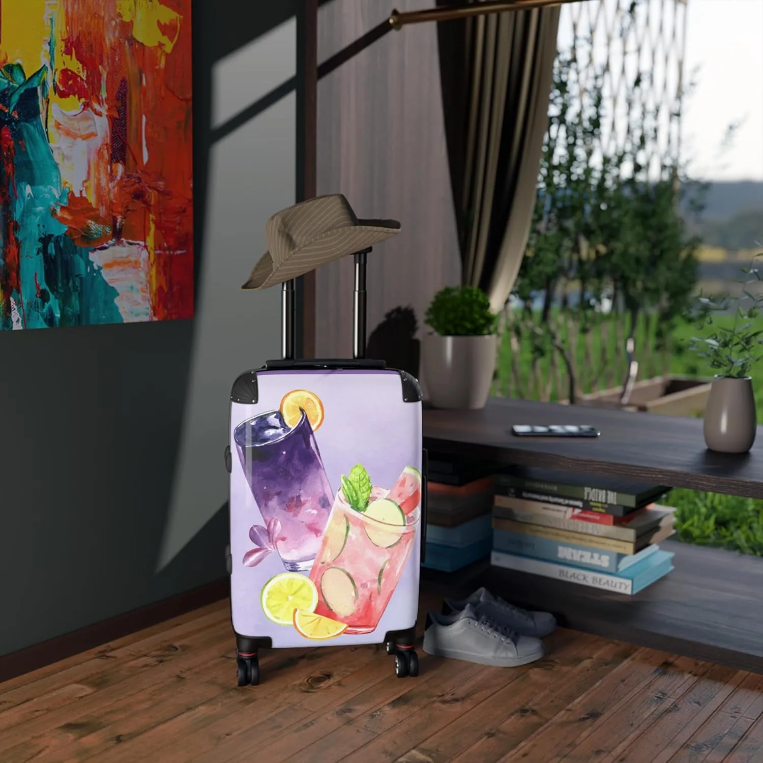 June in Color Lush Mocktails | Stylish & Secure Luggage  Durable Hard-Shell Suitcase with Smooth-Glide Spinner Wheels
