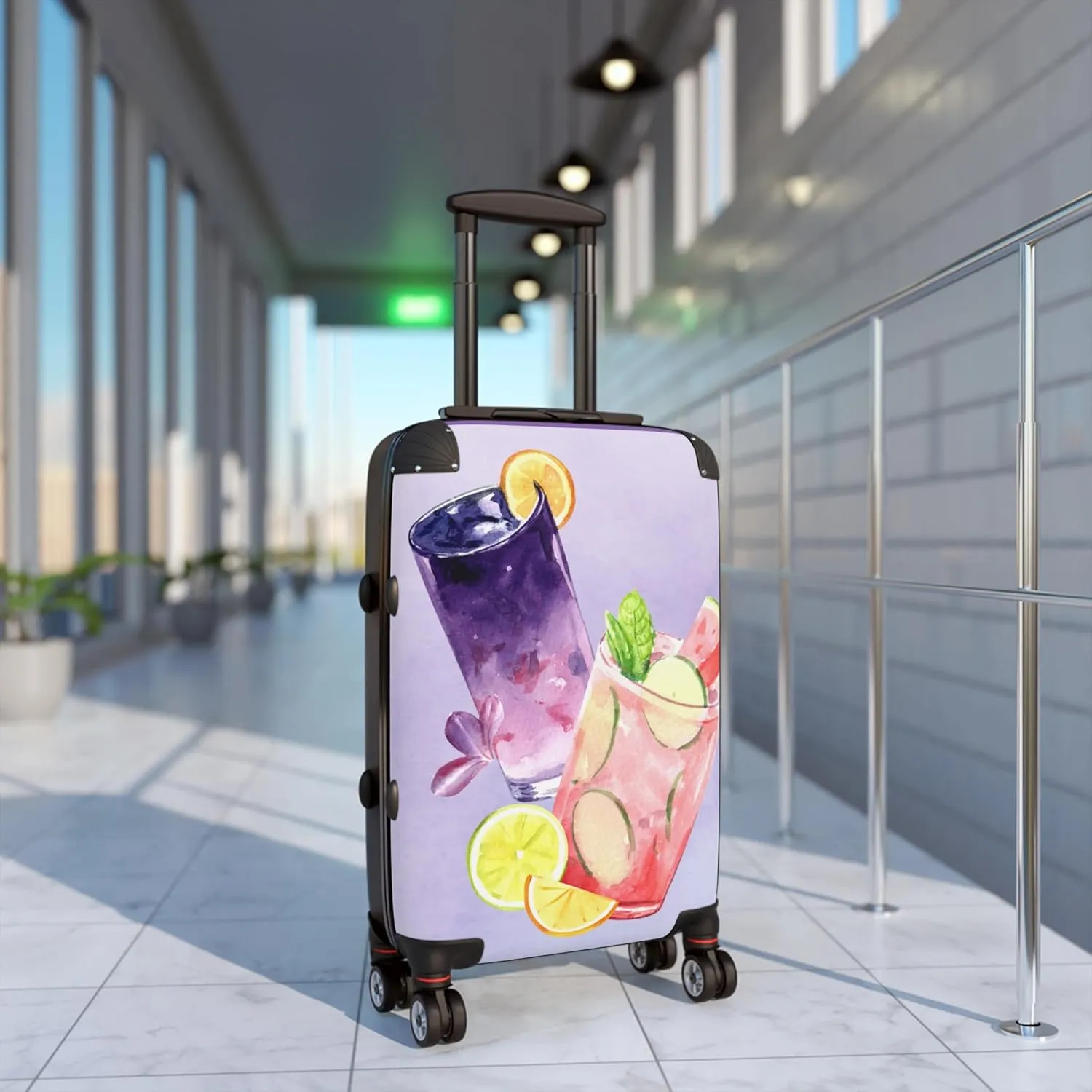 June in Color Lush Mocktails | Stylish & Secure Luggage  Durable Hard-Shell Suitcase with Smooth-Glide Spinner Wheels