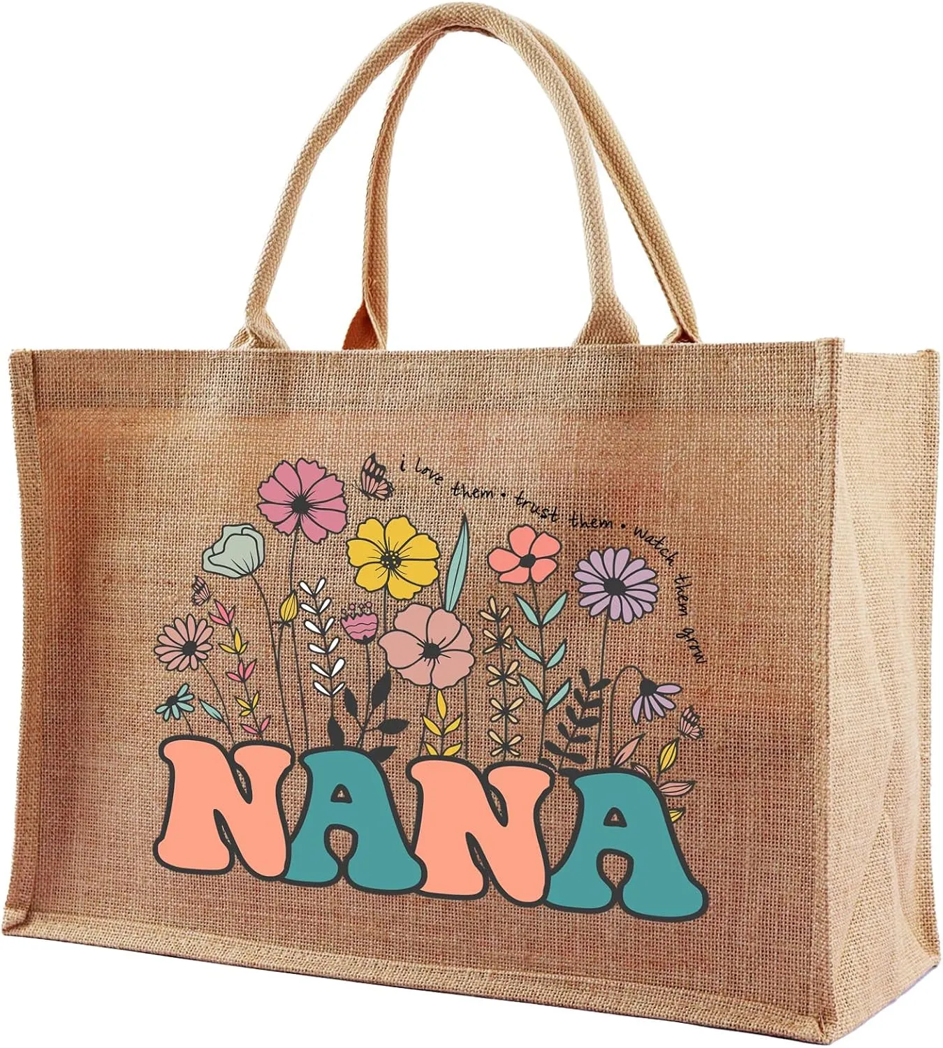Jute Tote Bags for Women, Appreciation Gifts for Teacher, Women, Mom for Christmas, New Year, Mothers Day