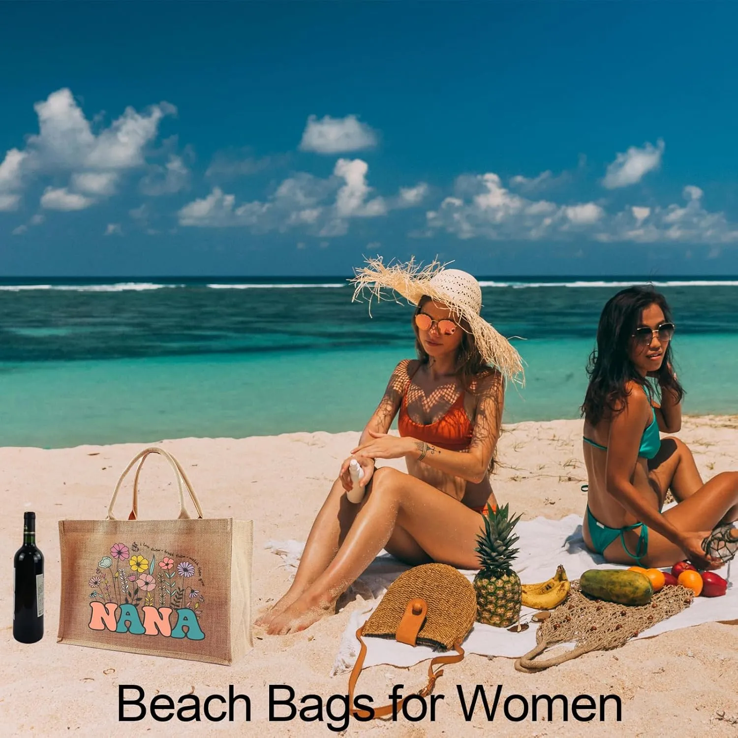Jute Tote Bags for Women, Appreciation Gifts for Teacher, Women, Mom for Christmas, New Year, Mothers Day