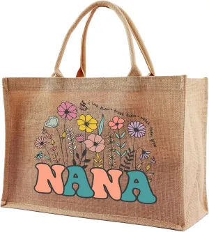 Jute Tote Bags for Women, Appreciation Gifts for Teacher, Women, Mom for Christmas, New Year, Mothers Day