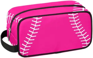 Kids Travel Toiletry Bag for Boys Pink Baseball Waterproof Hanging Dopp Kit for Men, Shaving Bag with Large Capacity for Travel, Sports, Shower