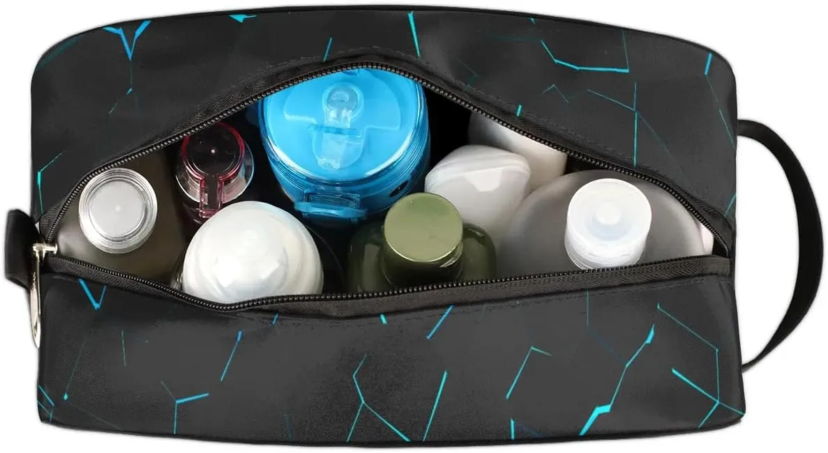 Kids Travel Toiletry Bag for Boys Teens, Black and Gold 3D Baseball Waterproof Hanging Dopp Kit Wash Bag with Large Capacity for Travel, Sports, Shower