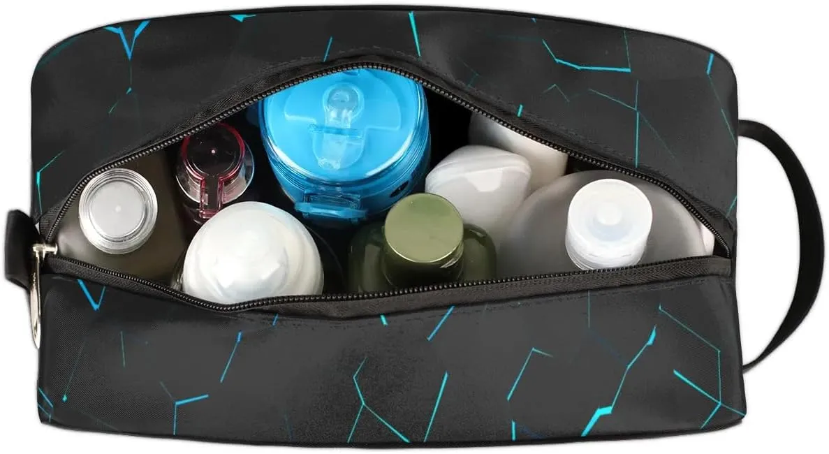 Kids Travel Toiletry Bag for Boys Teens, Gold 3D Baseball Waterproof Hanging Dopp Kit Wash Bag with Large Capacity for Travel, Sports, Shower