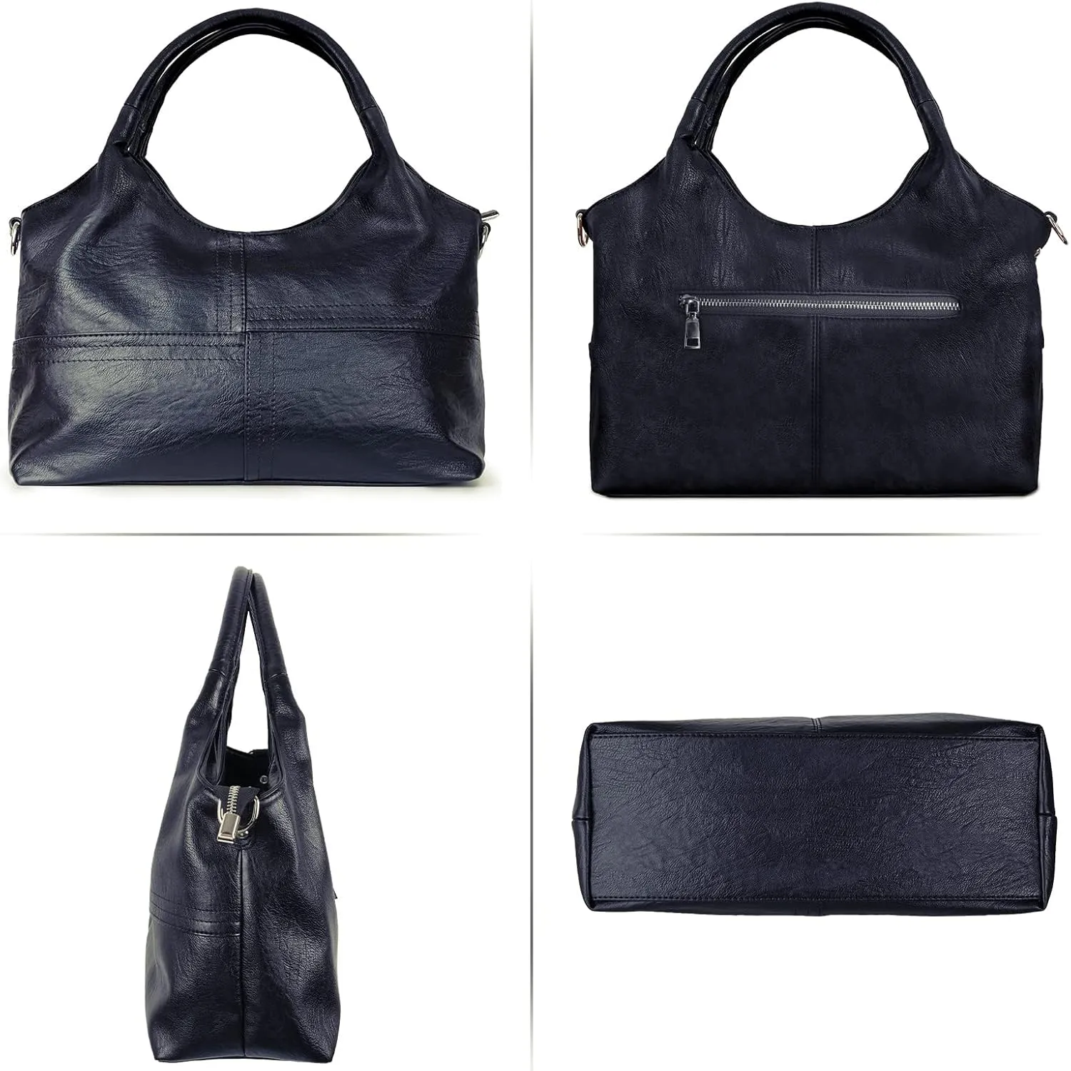 KOGTLA Vegan Leather Purses for Women with Detachable Satchel Strap, Ladies Handbags, Tote Hobo Bags with Top Handle