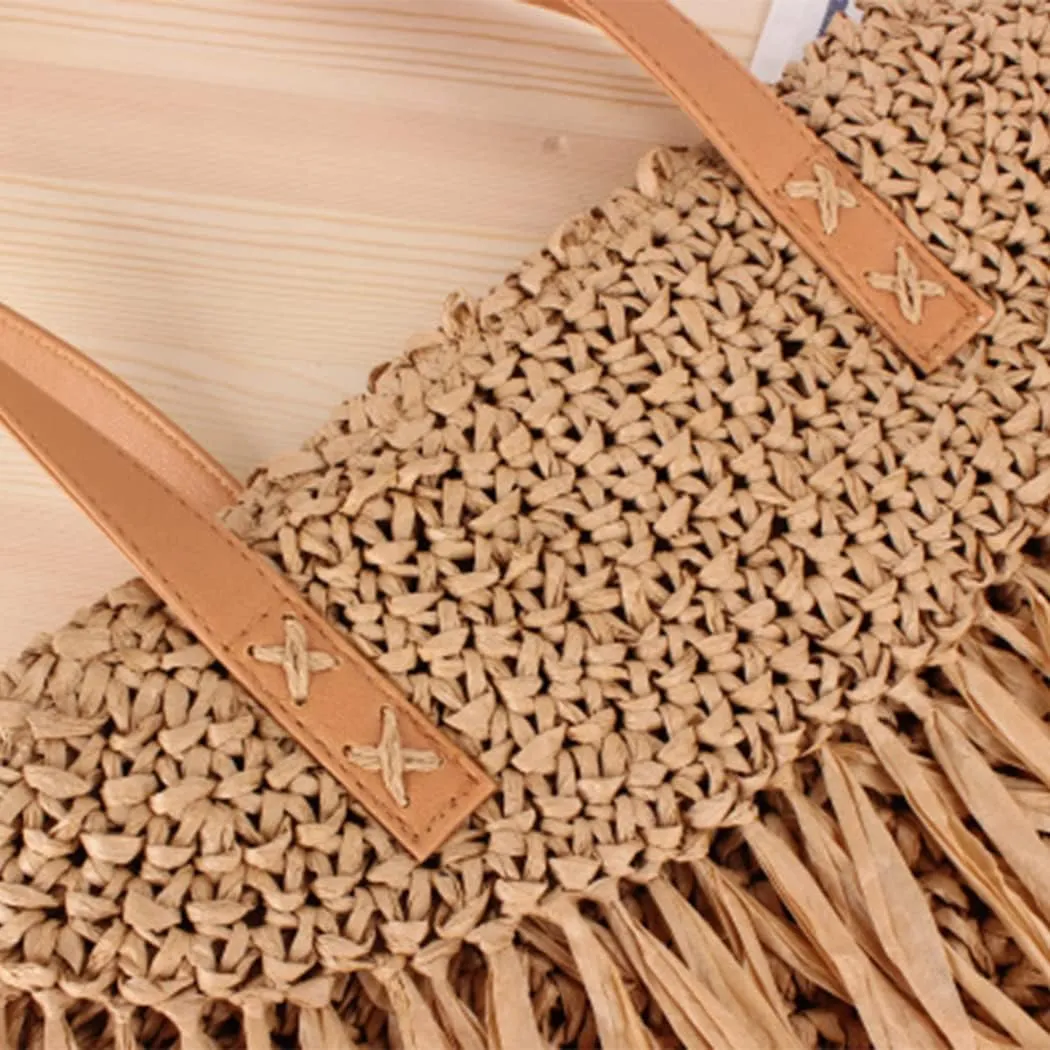 Ladies Hand Braided Bag Large Tote Summer Beach Wallet Crossbody Bags Shoulder Bags