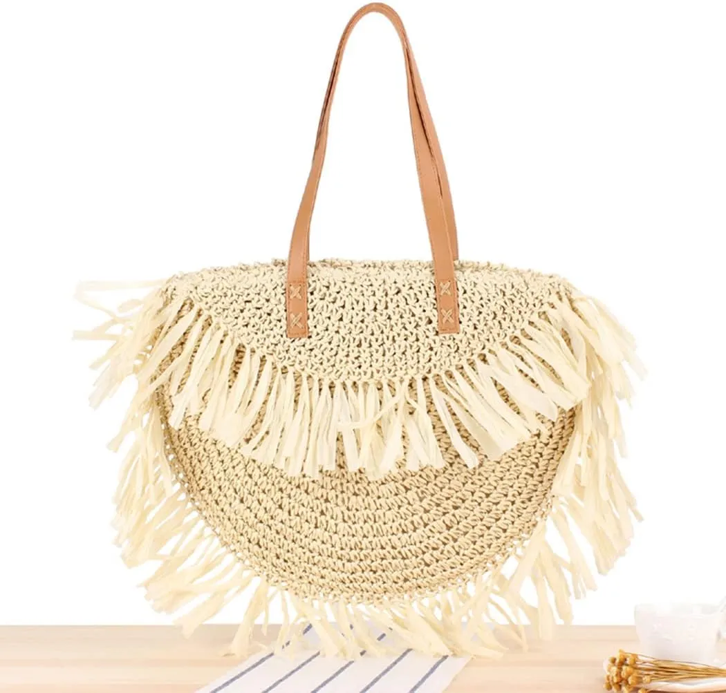 Ladies Hand Braided Bag Large Tote Summer Beach Wallet Crossbody Bags Shoulder Bags