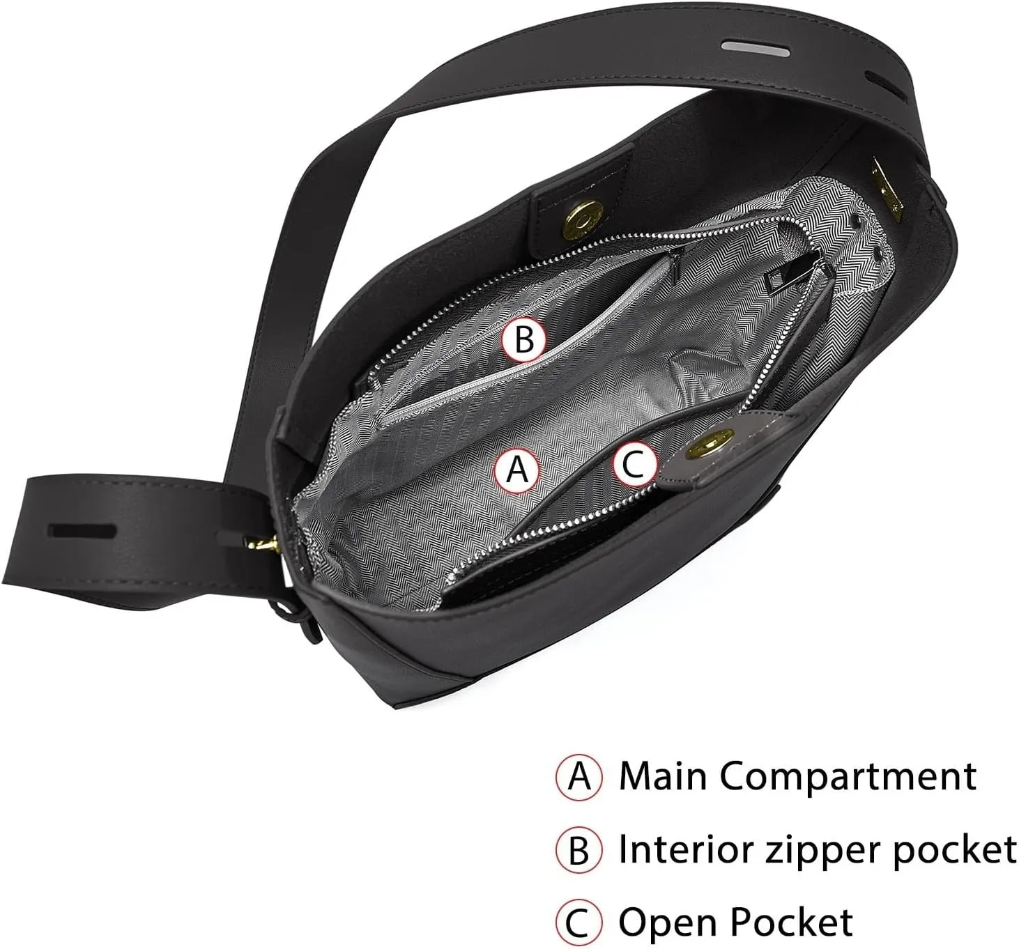 Lady Women Hobo Bucket Bag Split Leather Fashion Shoulder Bags Large Capacity Handbag Wide Adjustable Strap Female Bags