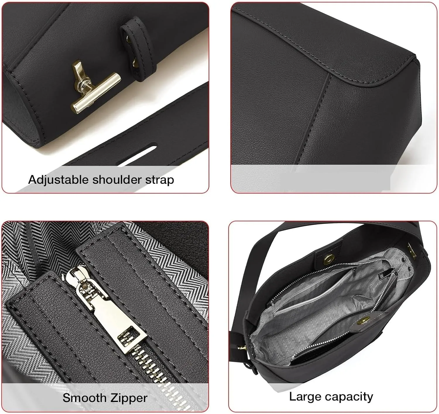 Lady Women Hobo Bucket Bag Split Leather Fashion Shoulder Bags Large Capacity Handbag Wide Adjustable Strap Female Bags