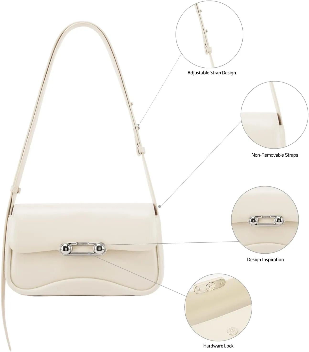 LAFESTIN Spilt Leather Shoulder Bag for Women with Adjustable Strap, Spacious Hobo Women's Crossbody Handbags Purses