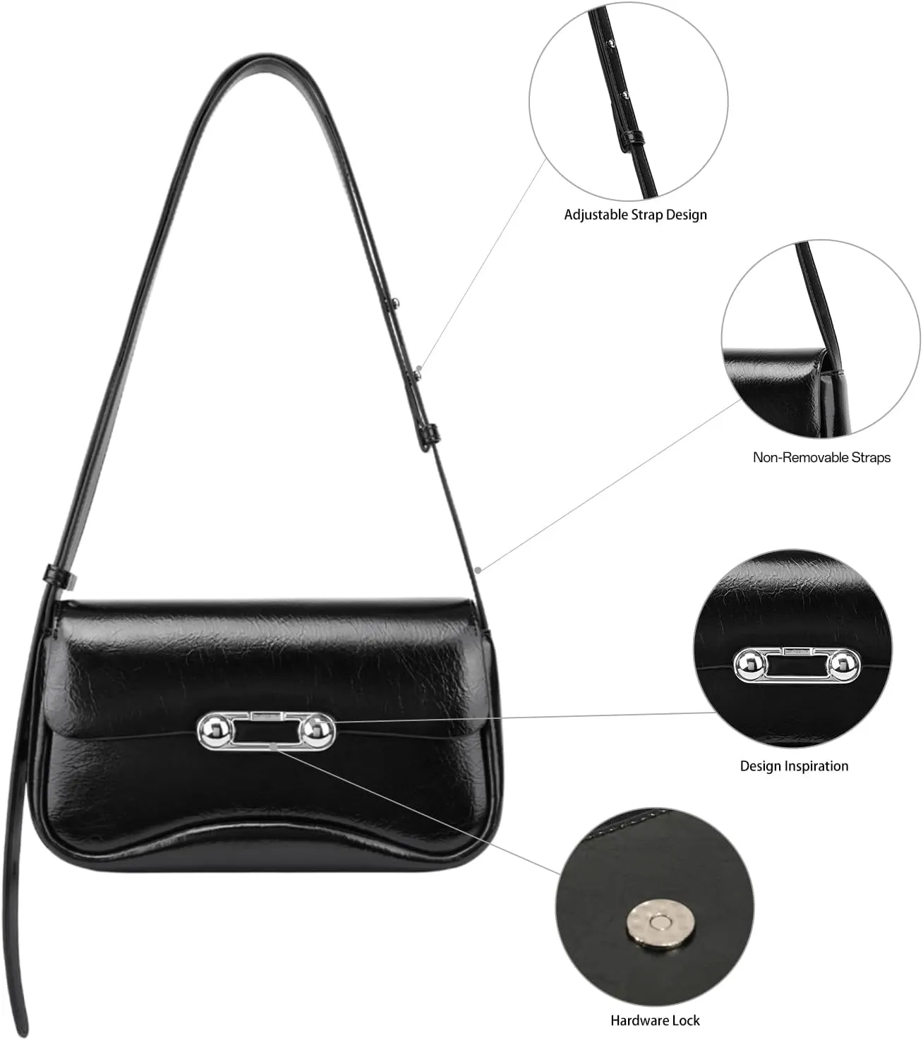 LAFESTIN Spilt Leather Shoulder Bag for Women with Adjustable Strap, Spacious Hobo Women's Crossbody Handbags Purses