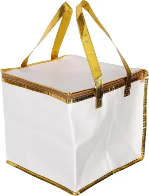 Large Capacity Insulated Food Carrier Bag Reusable Grocery Tote for Hot Food Non Woven for Picnics Camping Meal Prep Dual