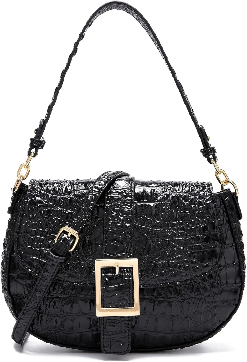 Leather Bags for Women Luxury Handbag Flap Purse Crocodile Pattern Crossbody Ladies Gradient Color Shoulder Bag