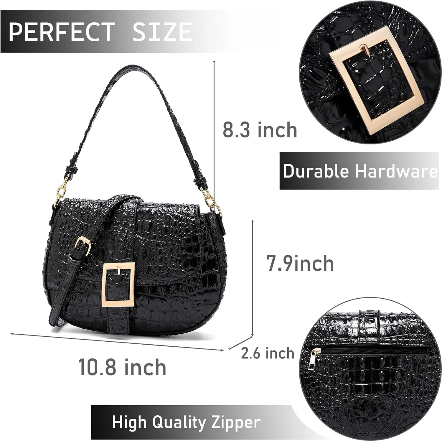 Leather Bags for Women Luxury Handbag Flap Purse Crocodile Pattern Crossbody Ladies Gradient Color Shoulder Bag