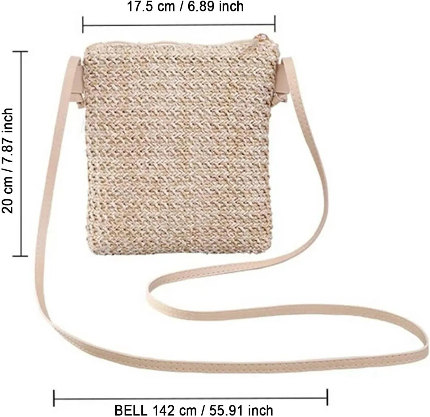 Leather Handbags Women Straw Shoulder Bags Hand Woven Crossbody Beach Small Bag