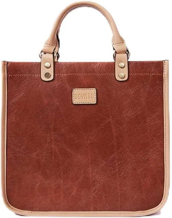 Leather Purse Tote Bags for Women: Genuine Leather Crossbody Bag for Travel Commute - Fashion Ladies Satchel Handbag
